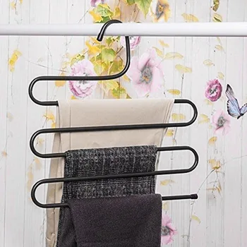 

Multifunction Metal Magic Pants Hanger Space Saver Rack Jeans Scarf Tie Closet Tool Remove Slacks Quickly And Efficiently