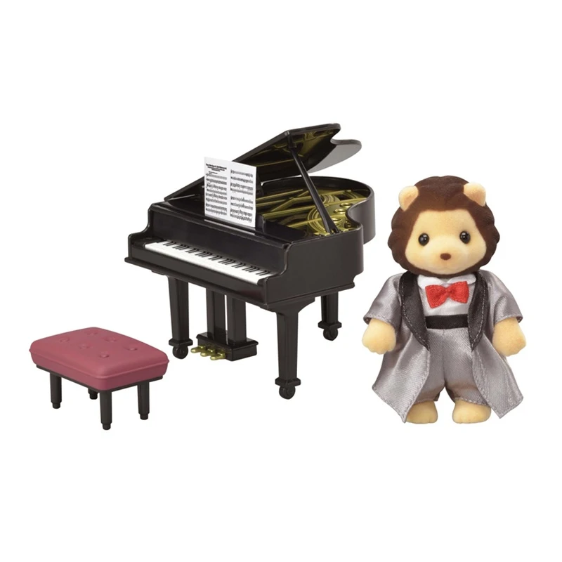 Sylvanian Family Furry Animal Dollhouse фигурка льва пианист рояльный концертный набор подарок для