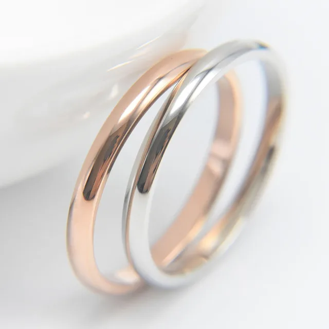 Argento di lusso In Oro Rosa Acciaio di Titanio Wedding Fidanzamento Band Ring R Argento di lusso In Oro Rosa Acciaio di Titanio Wedding Fidanzamento Band Ring R