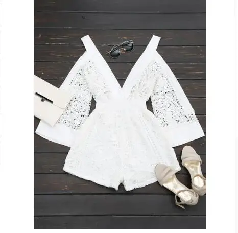 cold shoulder white jumpsuit