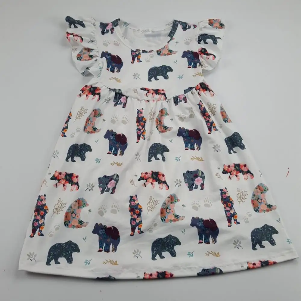 2019 Newest custom boutique spring elephant print girl kids dressin
