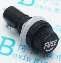 10pcs/lot 5*20mm glass fuse holders 5x20 black insurance tube socket fuse holder for 5*20 insurance Panel Mount Fuse Holder