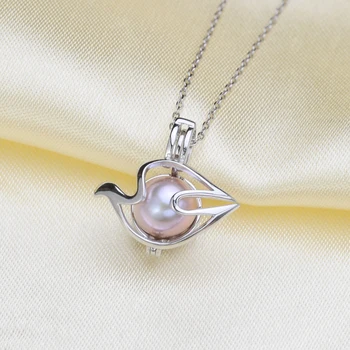 

925 Sterling Silver Pearl Cage Pendant Settings Findings Pendant Mountings Women's Female Lady Girls' Jewwelry