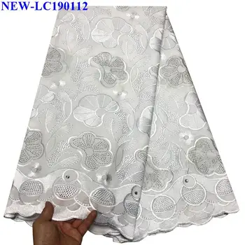 

Wthie embroidered African Voile Laces Fabric 2018 Hot Sale Swiss Voile lace fabric 100% Swiss cotton Lace Fabric For Bride TED05