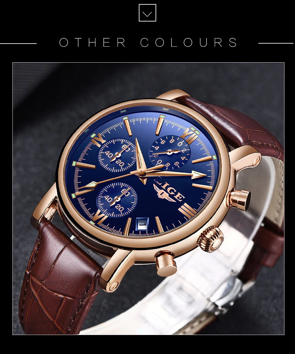 LIGE Бизнес кожа модные водонепроницаемые кварцевые часы для мужчин часы Топ бренд Роскошные мужские часы Дата Relogio Masculino