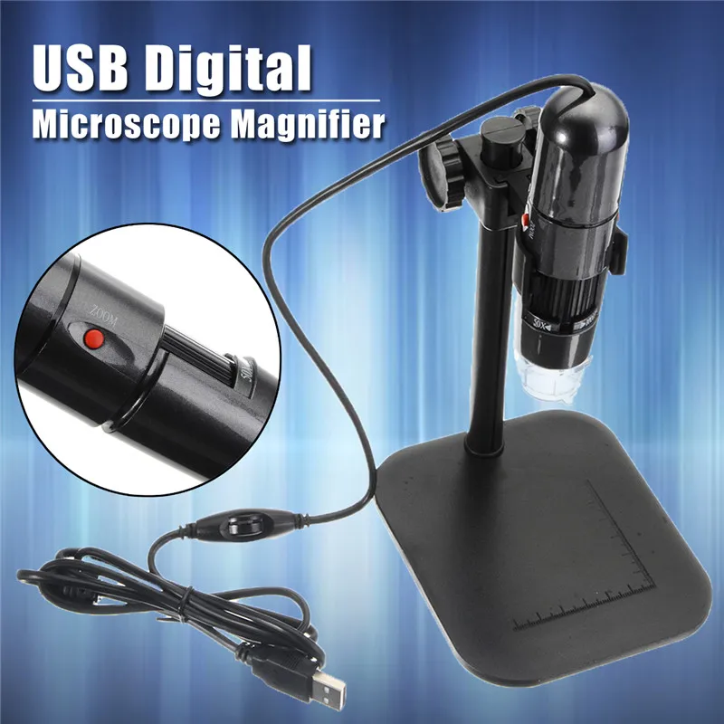 

High Resolution 1000X Zoom Microscope 8 LED USB Digital Microscope Endoscope Camera Microscope Magnifier with Rise Fall Holder
