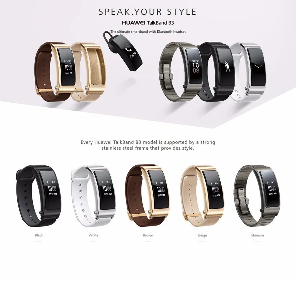 huawei TalkBand B3 Talk Band B3 Bluetooth умный Браслет фитнес носимые спортивные совместимые смарт мобильный телефон браслет