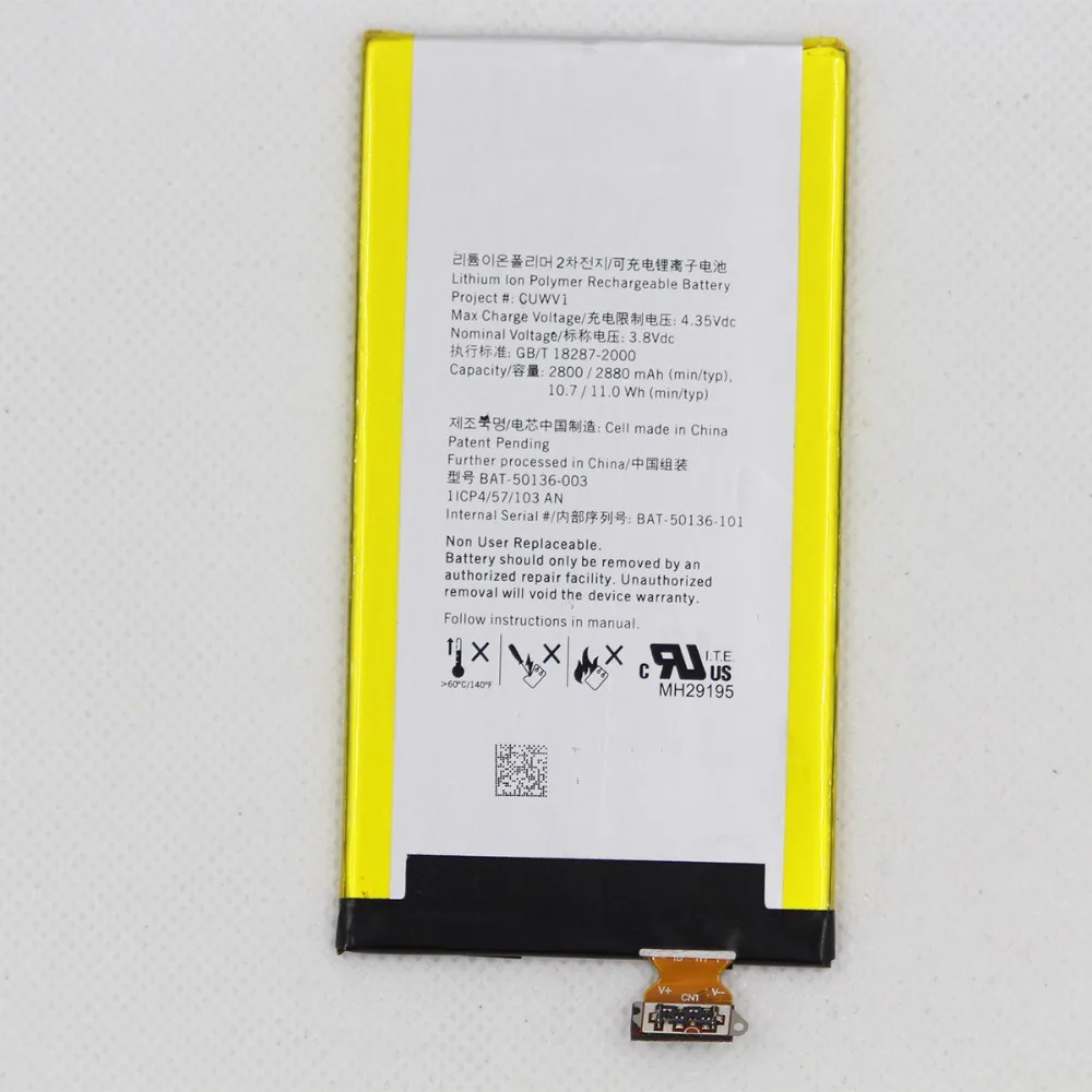 2 Pz 5 Pz 10 Pz Batteria Del Telefono Cellulare Bat-50136-003 Per Blackberry Z30 2800Mah Batteria Di Ricambio Del Telefono Interno
