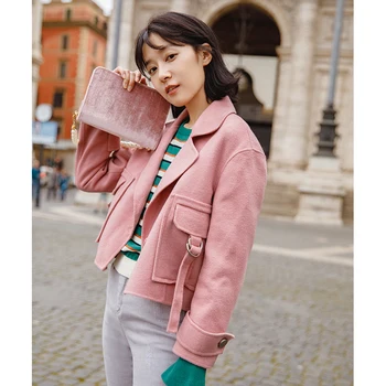 

INMAN 2018 New Arrival Turn Down Collar Big Pocket Cool Lady Jacket Coat