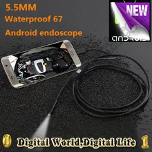 5.5mm Dia 1/1.5/2/3.5/5m Length Micro USB Android phone mini endoscope camera IP67 waterproof 1.3MP 6 LED Android phone