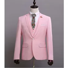 Подгонянный европейский и американский мужской костюм мужской Свадебный Жених жениха розовый костюм платье одна застежка нагрудный Костюм Джентльмена