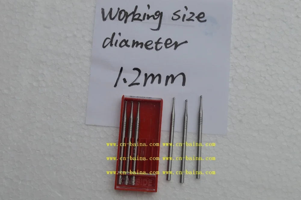 ELA carbide bur shank 2.35mm working size round head diameter 1.2mm