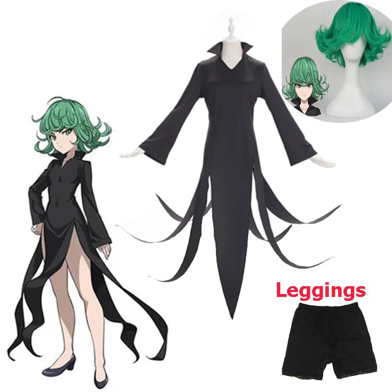 3 шт./компл. Аниме One Punch Man Tatsumaki Косплей Костюм готическое платье Одежда для