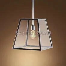 Кулон Лампы для мотоциклов Винтаж Краткая Loft Утюг подвеска Лампы для мотоциклов Гостиная бар отеля, flament кулон Эдисон лампы Стекло Коробки pll-258