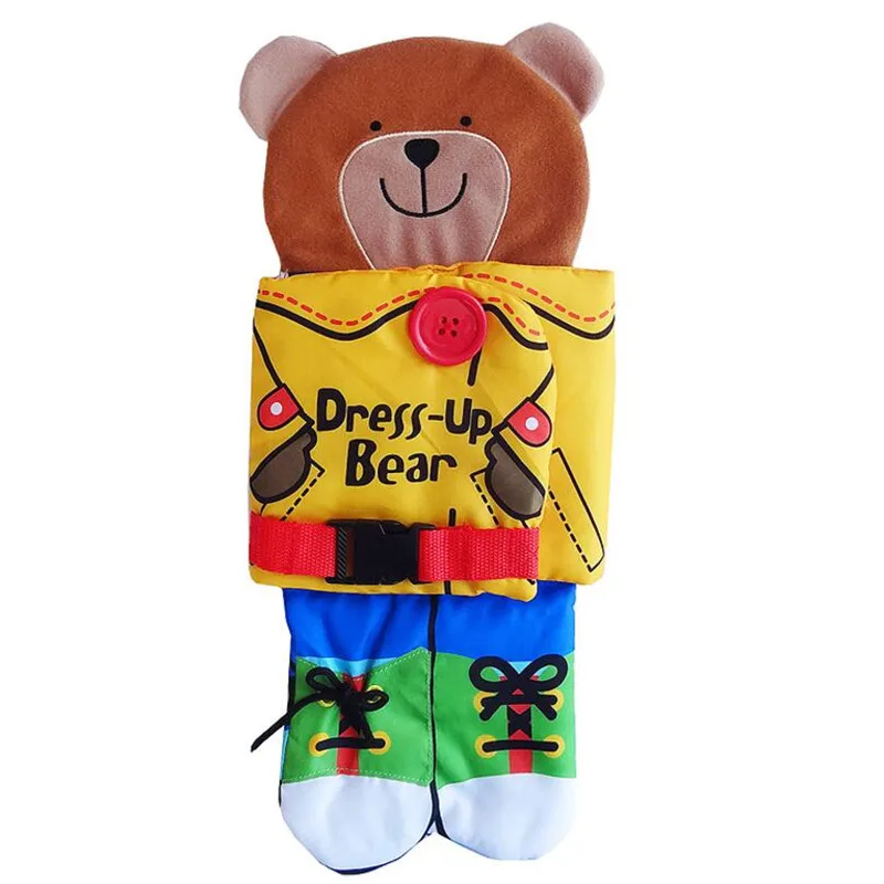 Bearwear тканевая книга на молнии с пуговицами из ткани для обучения и образования