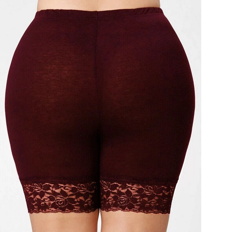 Plus Size Safety Shorts Women Black Lace High Stretch Safety Pants Ladies Casual Seamless Under Shorts XXXXL XXL XXXL Workout safety shorts high waist shorts safety pants women shorts underwear