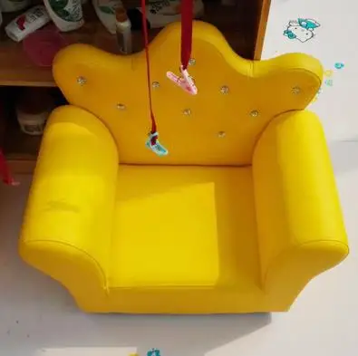 Луи Мода Дети стулья корейский кожаный милый ребенок Корона принцесса маленький диван - Цвет: G6
