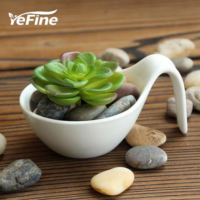 Yefine White Flowerpot Ceramic Small Bonsai Pot Creative Succulent Yefine White Flowerpot Ceramic Small Bonsai Pot Creative Succulent Plant Pots For Flowers Garden Decoration Porcelain