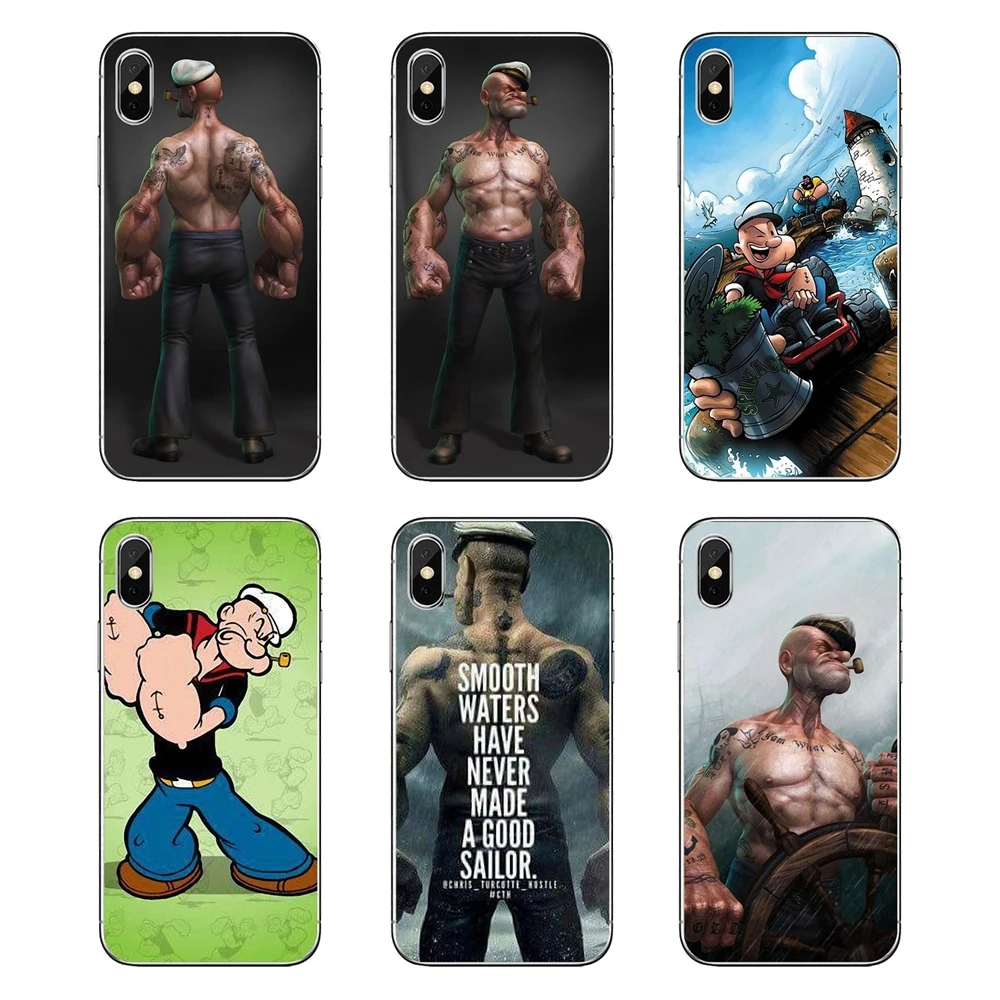 

Anime popeye poker Pattern Transparent Soft Cases Covers For iPod Touch iPhone 4 4S 5 5S 5C SE 6 6S 7 8 X XR XS Plus MAX