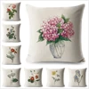 Watercolor Floral Pillow Case Plant Linen 45*45cm Square Flowers Cushion Cover for Sofa Home Decorative Printed Throw Pillowcase ► Photo 1/6