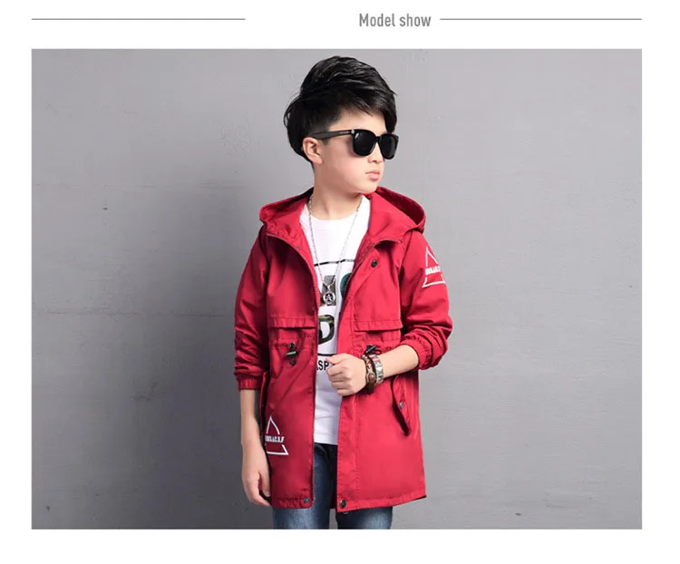 6 8 10 12 14 16 years Big Boys Windproof sport coat Jackets sportswear coat For Teenage Spring Autumn Kids Clothing Outerwear