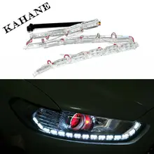 2X 16LED Car Flexible White/Amber Switchback LED Strip Light for Headlight Dual Color DRL Turn Signal