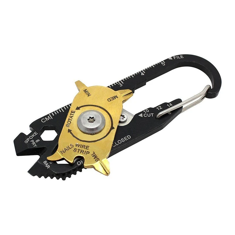 

Multi Functional Outdoor Multifunctional EDC Tool Camping Screwdriver Wrench Compact Keychain Blade File Wire Stripper Ruler