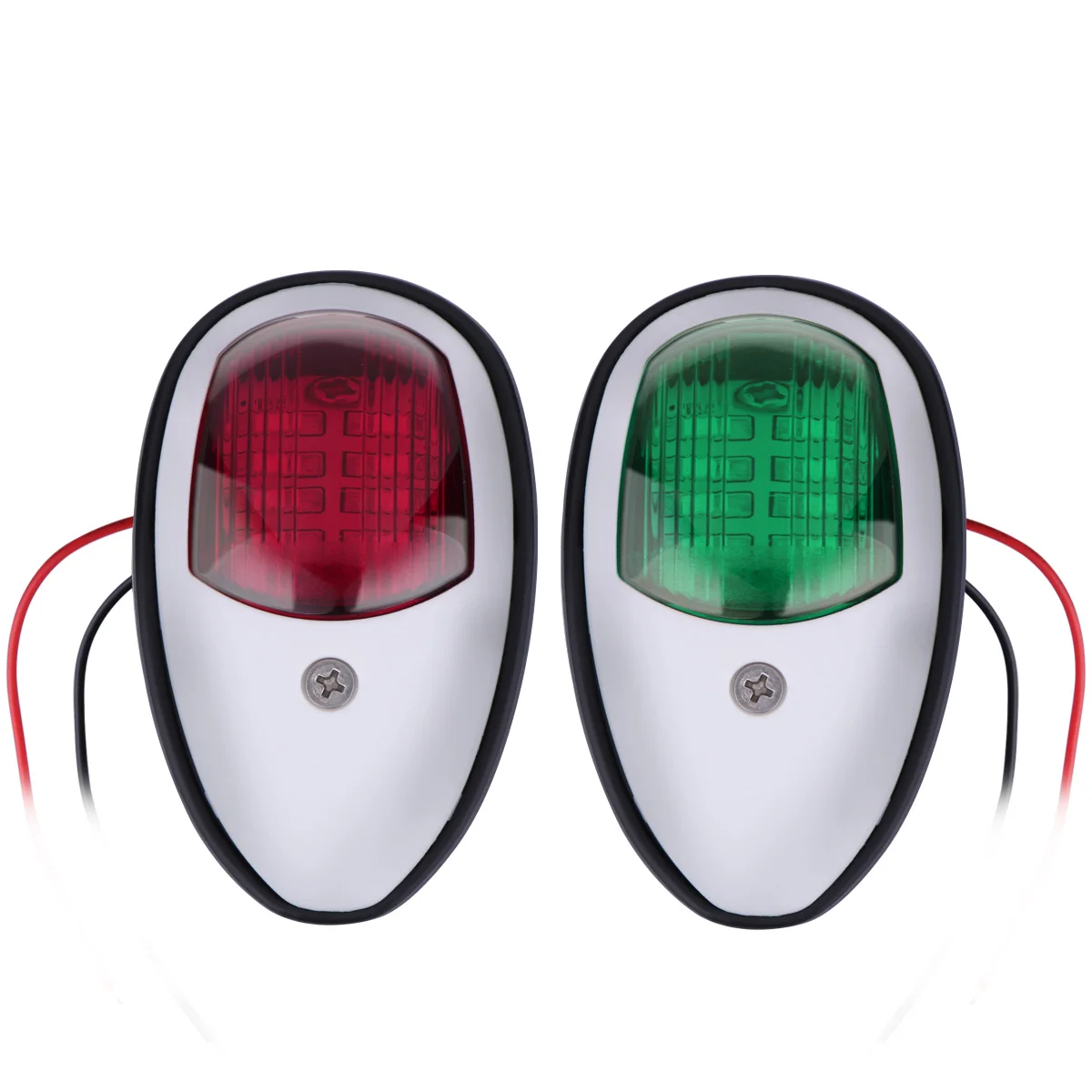 

2pcs Waterproof Boat Navigation Light Green and Red Marine LED Starboard and Port Side Light for Boat Yacht Skeeter DC 12-24V