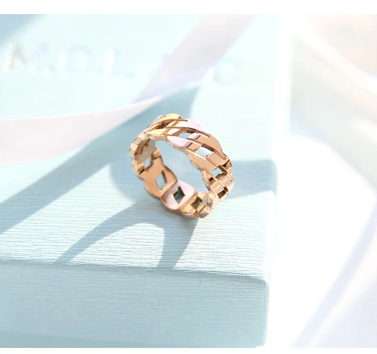 YUN RUO модное кольцо на цепочке пара розового золотистого цвета женский подарок на день рождения вечерние ювелирные изделия из титановой стали никогда не выцветают