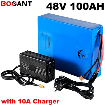 شراءقوية 5KW 48 V 100ah سكوتر كهربائي بطارية لأجهزة سامسونج باناسونيك LG 18650 الخليوي 13 S 48 V دراجة كهربائية بطارية + 10A شاحن