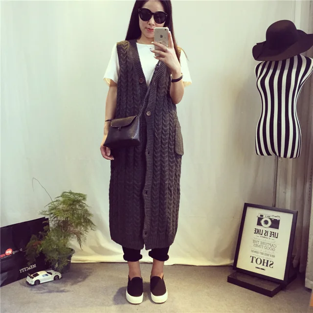 maxi sleeveless cardigan