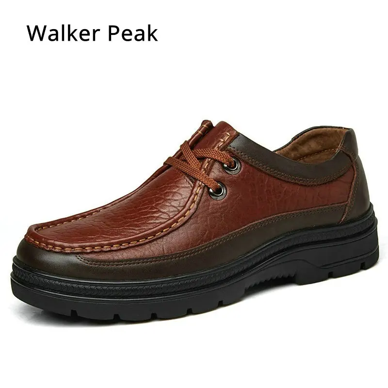 melhor Calçados Casuais dos homens de Tamanho grande 38 49 100% Calçados de Inverno Sapatos De Couro Genuíno de Negócios de Alta Qualidade Antiderrapante Trabalho sapatos de Borracha