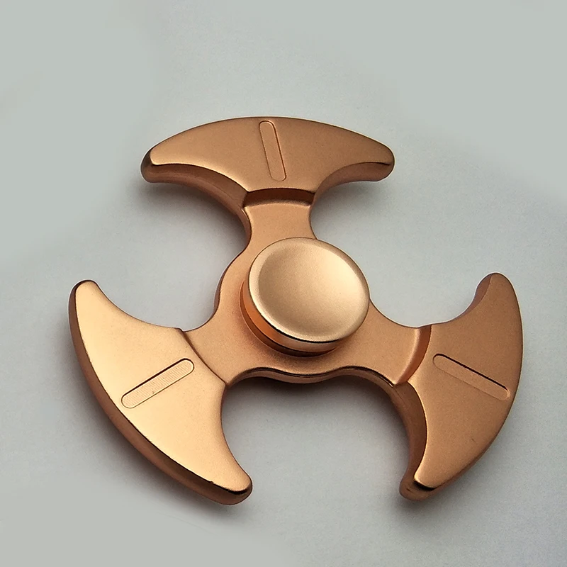 Rose Gold Fidget Spinner EDC Triangle Focus Alloy Tri Hand 
