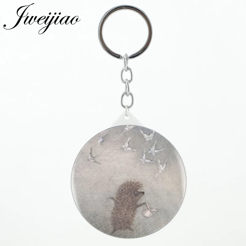 

JWEIJIAO Hedgehog Pictures Printing Tools Accessories Mirrors keychains 2019 new products Portable mirror for gift H222