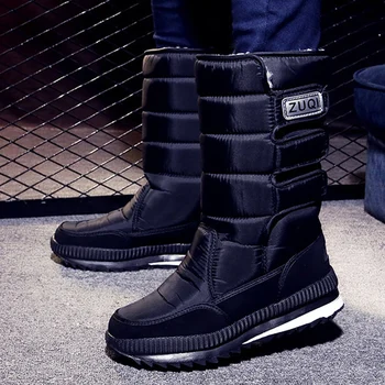Men's Platform Thick Plush Waterproof Snow Boots with Slip-resistant soles in Sizes 34 - 47 1