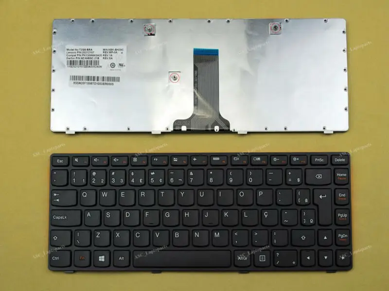 Бразильская португальская Клавиатура Teclado для ноутбука LENOVO Z380 Z480 Z485 G480 G485 черная