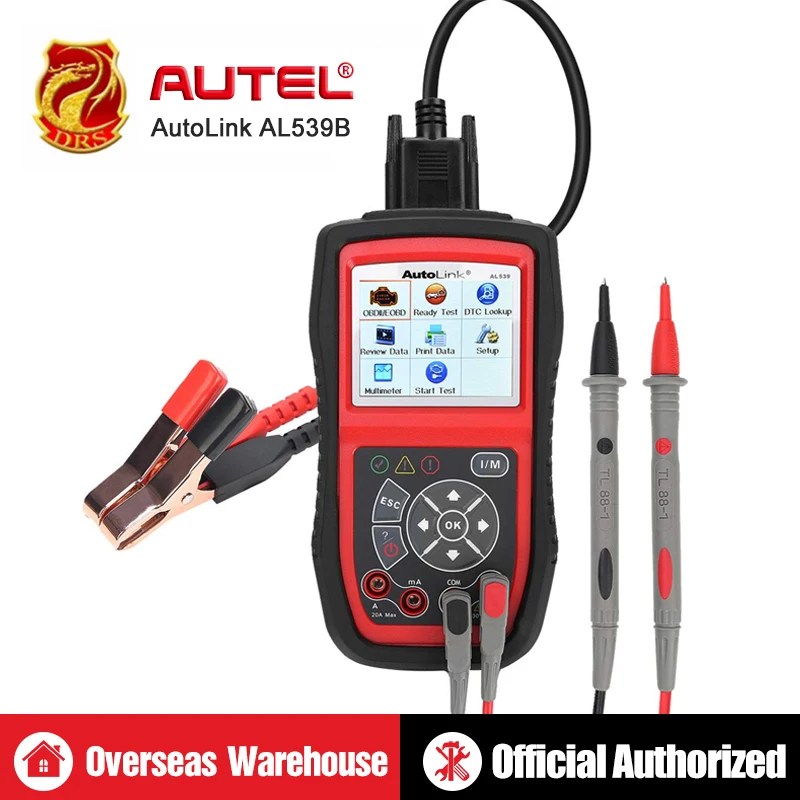 

Autel AutoLink AL539B OBDII OBD2 OBD 2 Fault Code Reader & Electrical Test Tool Scanner Car Tools Retrieves vehicle information
