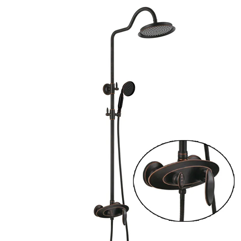 

wholesale European ORB black rose gold three functions are all the copper big shower spray the new shower faucet set
