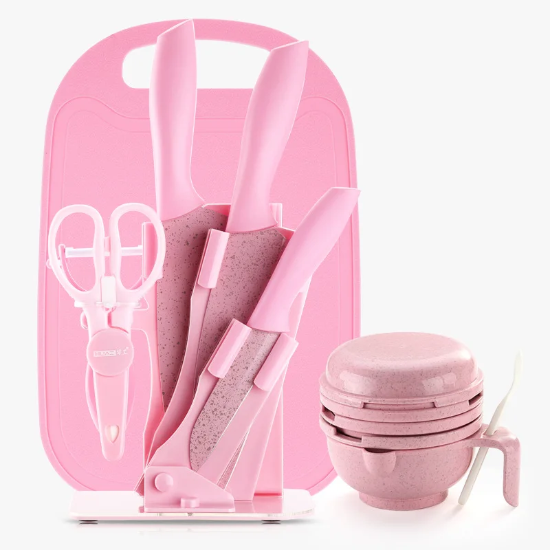 

Food Grade Bady Infant Supplementary Cutting Tools Kitchen Knife Set Stainless Steel Kitchen Knife With Cutting Board Set