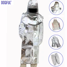Combinaison de Protection contre les radiations thermiques de 1000 °c, feuille d'aluminium, haute température, y compris couvre tête, gants, bras, manches