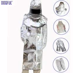 Combinaison de Protection contre les radiations thermiques de 1000 °c, feuille d'aluminium, haute température, y compris couvre tête, gants, bras, manches 