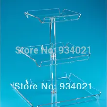 Новейший на заказ элегантный акриловый 3 яруса Свадебная стойка для кексов, лоток для торта