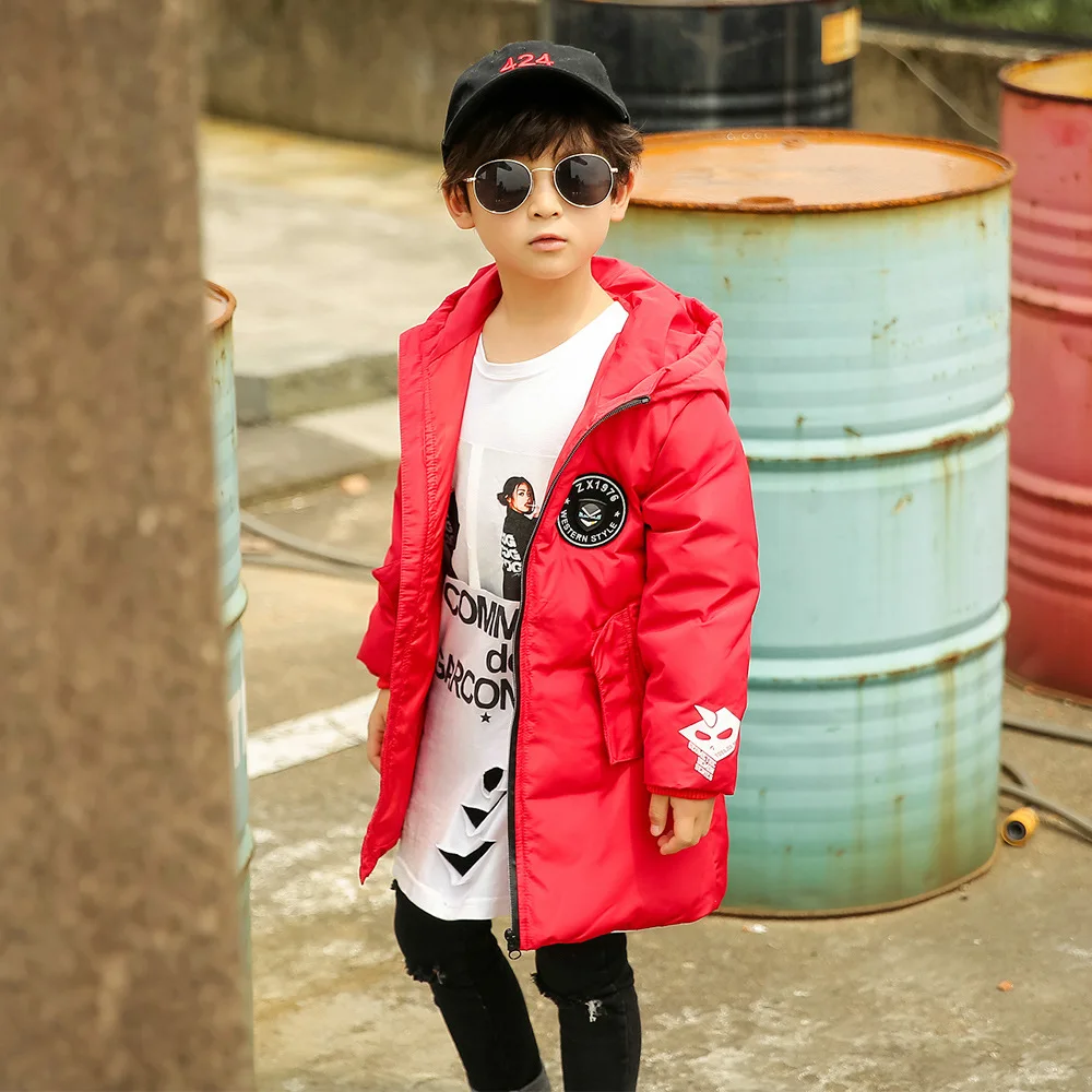 cool boy kids down jacket dinosaur model long coat for children boy
