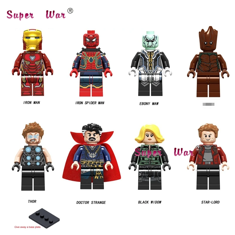 

Single Model building blocks bricks Iron Man Spider-Man Ebony Maw Thor Doctor Strange Black Widow Star-Lord toys for children
