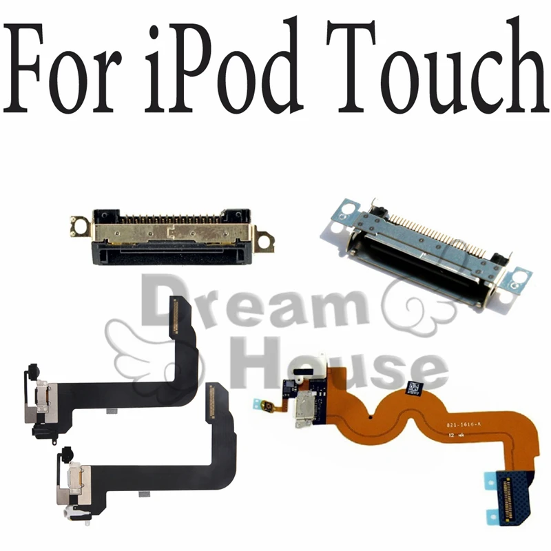 

100% New Black White USB Charger Dock Connector Plug Flex Cable For ipod Touch 2 3 4 5 6 Replacement Power Port