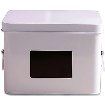 

1Pcs Thicken Iron Art Classified Storage Box Pure White Tank Multi-function Household Thicken Hi-quality Desktop 22cm*15cm*15cm