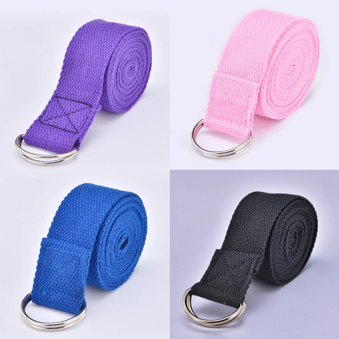 Yoga Stretch Strap D-Ring Belt Fitness Exercise Rope Waist Leg Resistance Belt