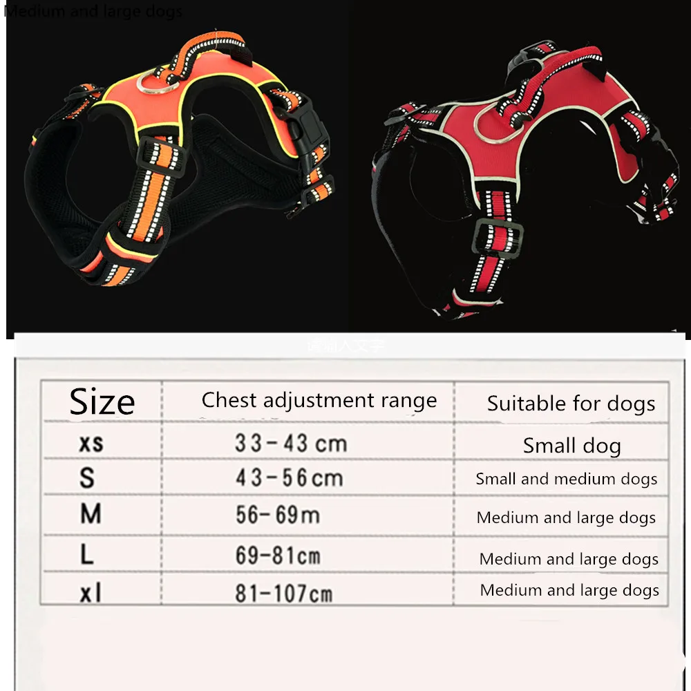 Поводок для собак Регулируемый светоотражающий нейлоновый поводок для собак нагрудный ремень жилет с подкладкой для средних и больших товары для животных, собак