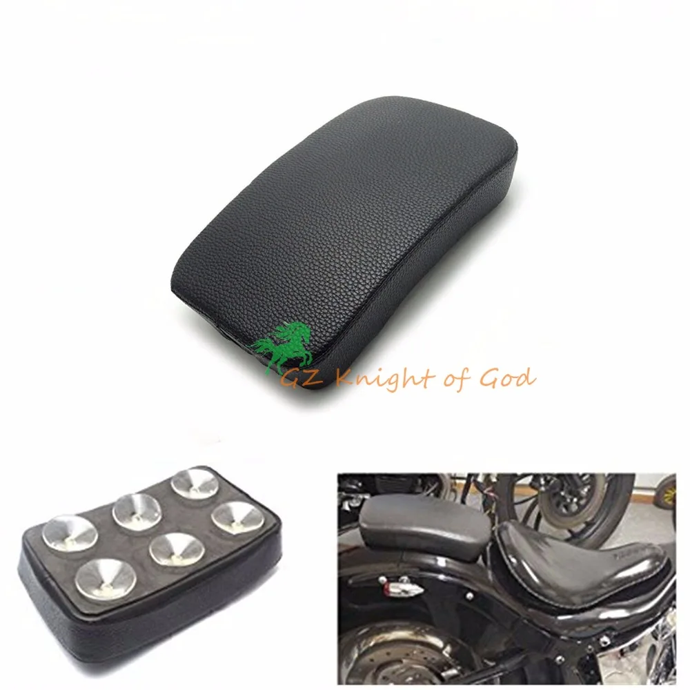 Motorcycle Black Rectangular Pillion Pad Seat 6 Suction Cup Rectangular