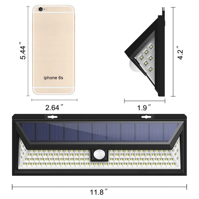 Солнечный светильник 118 светодиодный PIR датчик движения светильник s Открытый водонепроницаемый Солнечный садовый светильник power Luces Solares Para Exterior Potentes